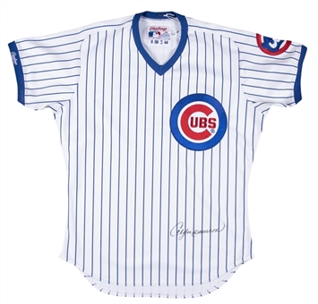 1988 Andre Dawson Game Used & Signed Chicago Cubs White Home Jersey (MEARS, Player LOA & Beckett) 